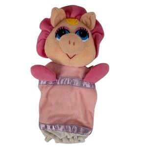 RARE Remco Muppet Babies Miss Piggy Baby Bottle Cover Plush Puppet 80s 90s baby